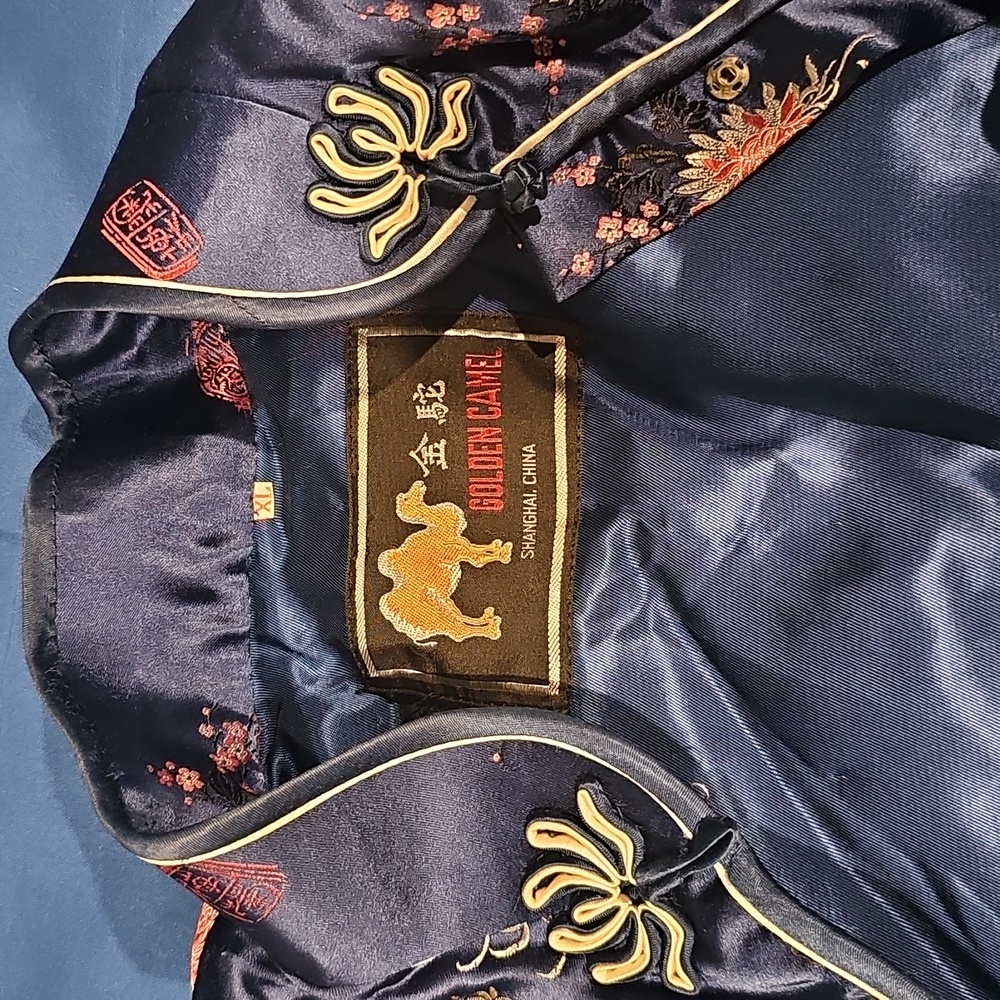 Vintage Elegant Satin Floral Embroidered GOLDEN CAMEL SHANGHI CHINA Jacket - Picture 6 of 10